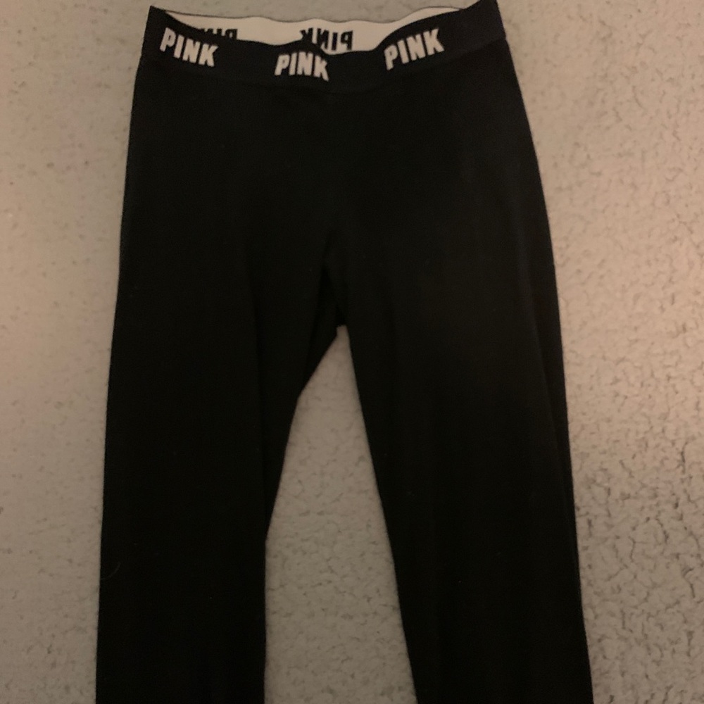 Pink black leggings